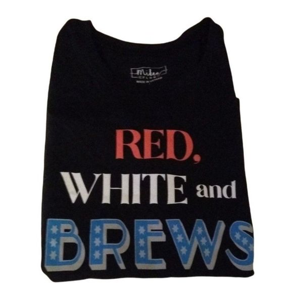 Red, White and Brews Tank Graphic T-shirt Tee Shirt - Picture 6 of 6